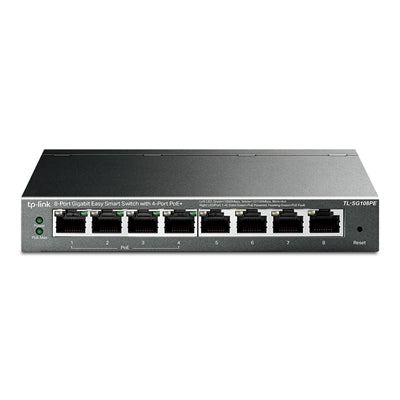 TP-Link TL-SG108PE 8-Port Gigabit PoE+ Switch Metal 64W TP-Link TL-SG108PE 8-Port Gigabit PoE+ Switch Metal 64W